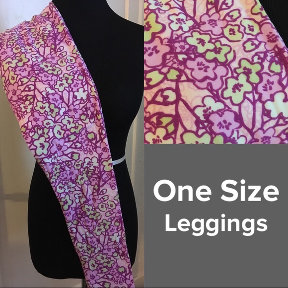 Pink Floral LuLaRoe Leggings - NWOT - Picture 1 of 5